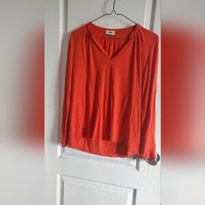 Red with black long sleeve shirt